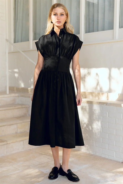 Mallory Midi Dress- Black