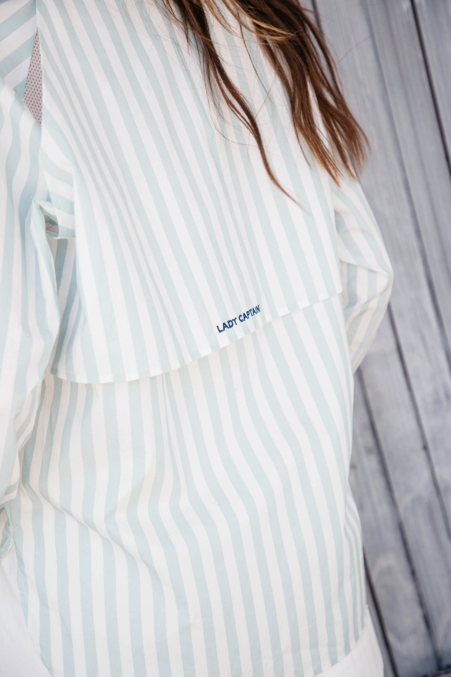 The Captain Shirt- Sea Foam Stripe