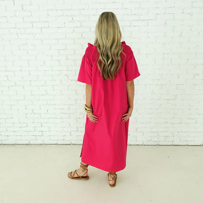 Polly Dress- Hot Pink