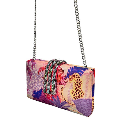 Pink Faerie Braided Fringe Clutch by Simitri