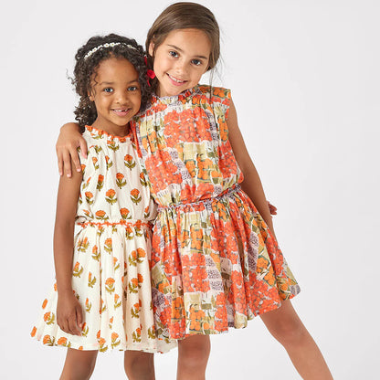 Girls Gianna Skirt- Berries + Oranges