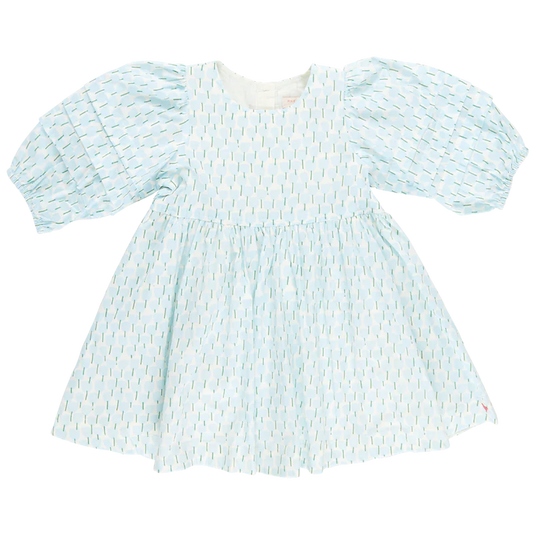 Girls Brooke Dress- Blue Tulips