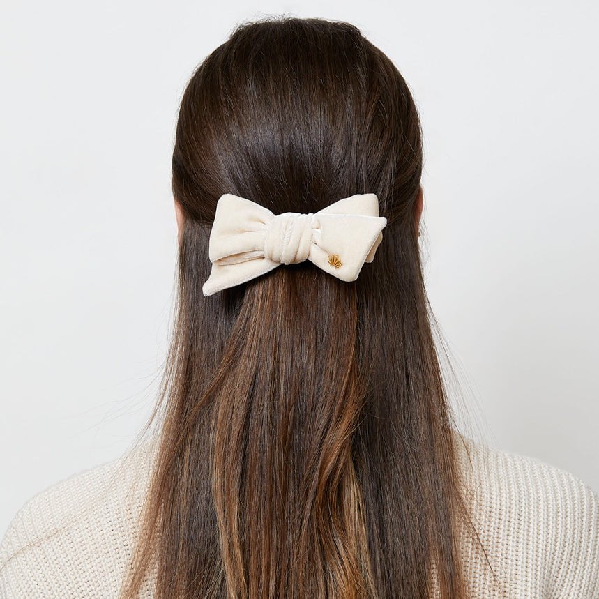 Velvet Ribbon Bow-Tie Barrette