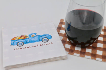 Fall Cocktail Napkins | Thankful and Blessed Truck - 20ct