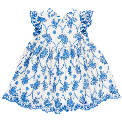 Baby Girls Cynthia Dress Set- Blue Eyelet