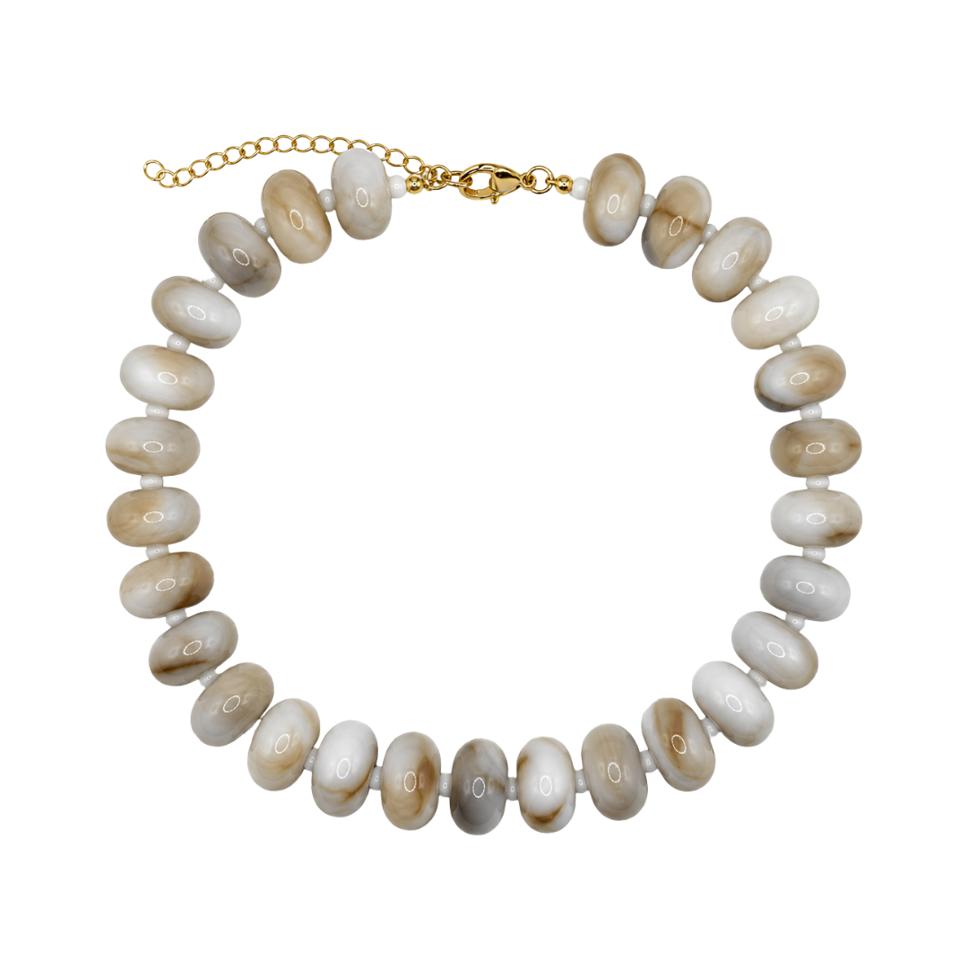Chunky Ivory Neutral Halo Necklace