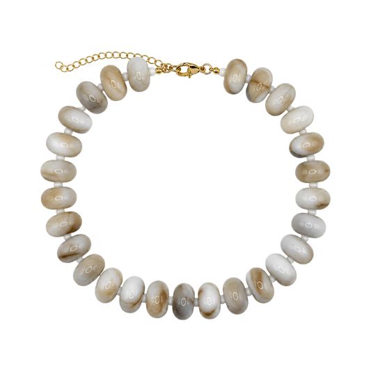Chunky Ivory Neutral Halo Necklace