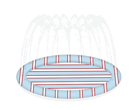 Kids Splash Pad - Blue & Red Striped