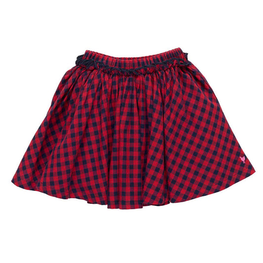 Girls Gianna Skirt- Red Blue Check