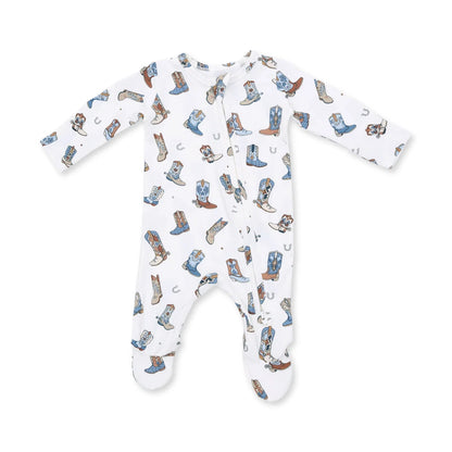 Green Winter Sports Dogs 2-Way Zipper Footie