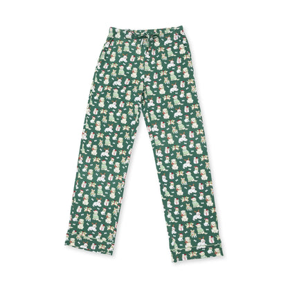 Adult PJ Set- Green Christmas Dogs