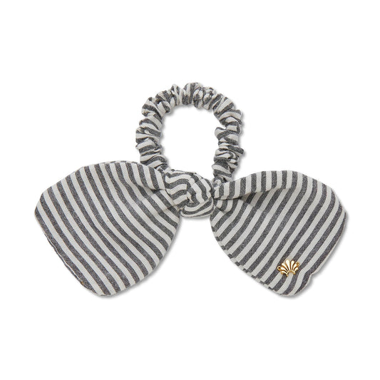 Jet Penny Seersucker Bow Scrunchie