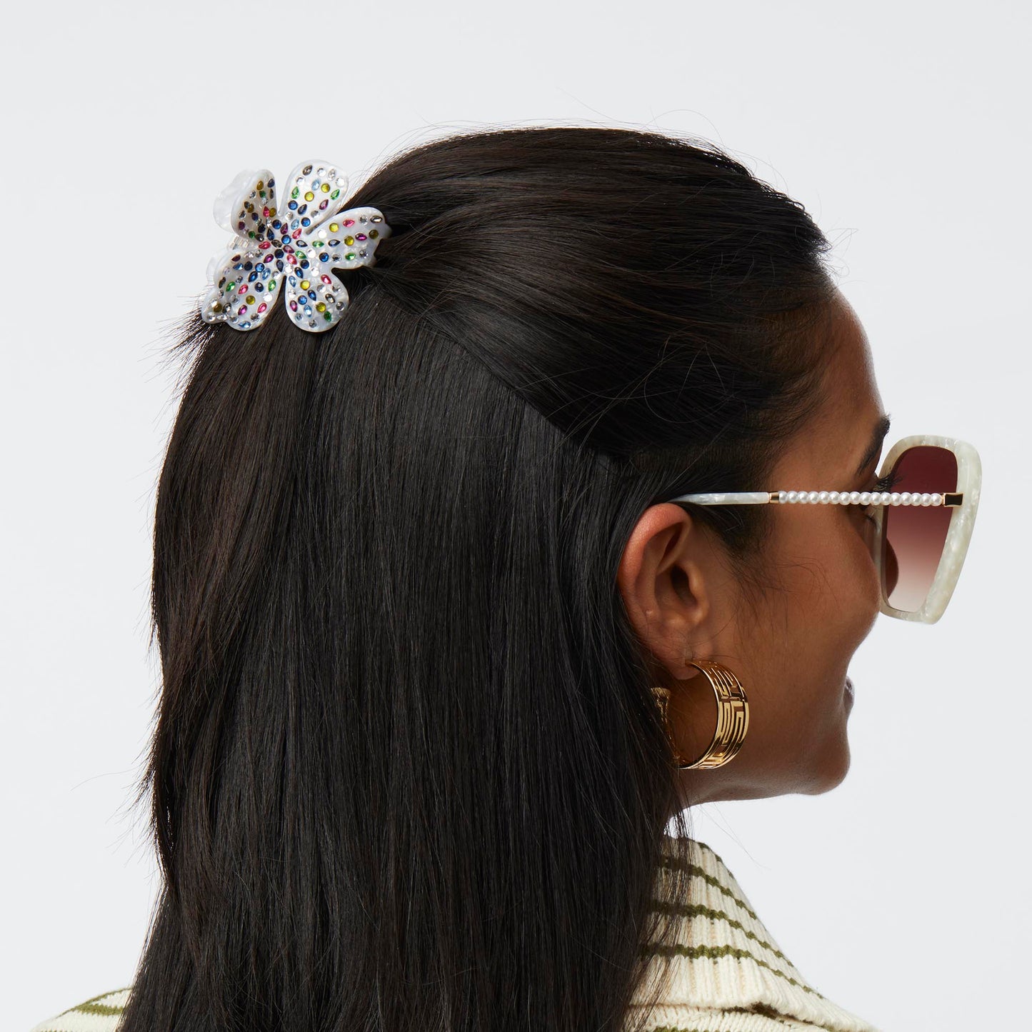Mother of Pearl Rainbow Lily Claw Clip