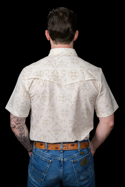 The Carson Short Sleeve Snap- Beige