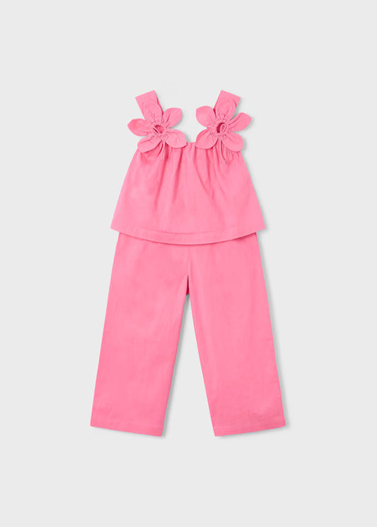 Girls Pant + Top Set in Geranium