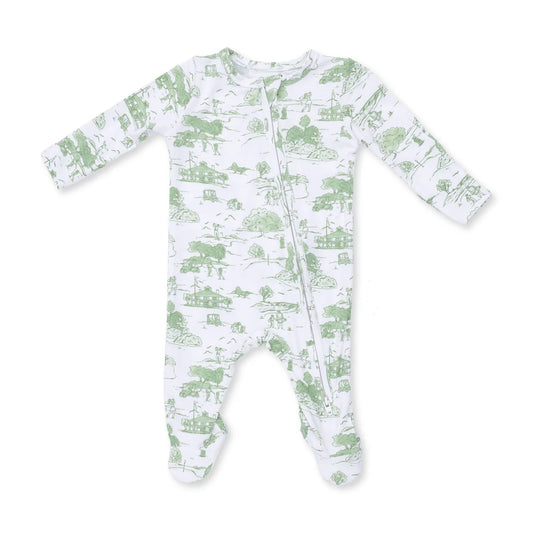 Golf Toile Green 2-Way Zipper Footie