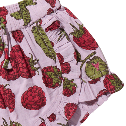Girls Millie Ruffle Short- Lavender Raspberries