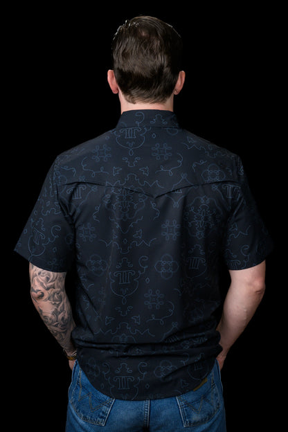 The Carson Short Sleeve Snap- Black