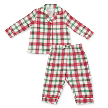 Kids Holiday Plaid Coat-Style PJ Set