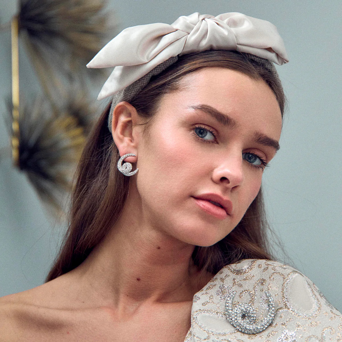 BISQUE HOLLY SATIN TWEED HEADBAND