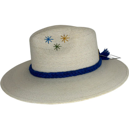 White Palm Hat- Heart Bursts