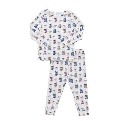 Kids Bamboo PJ Set- Ballet Slippers