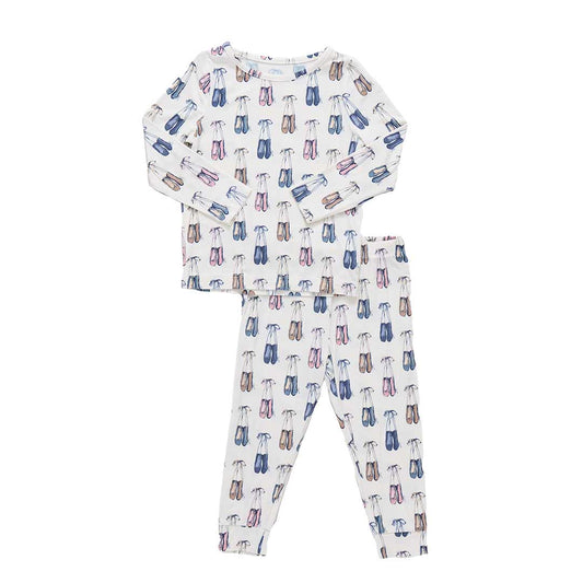 Kids Bamboo PJ Set- Ballet Slippers