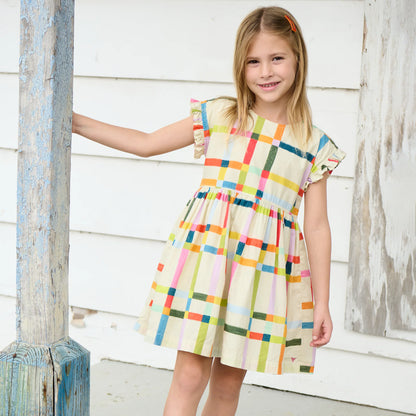 Girls Adaline Dress- Multi Tattersal