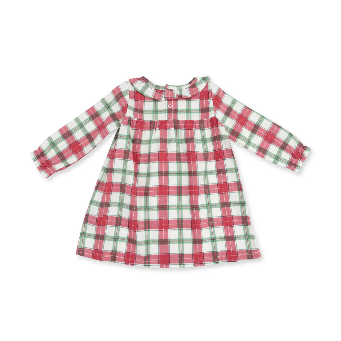 Long Sleeve Gown w/ Ruffle Collar- Holiday Plaid