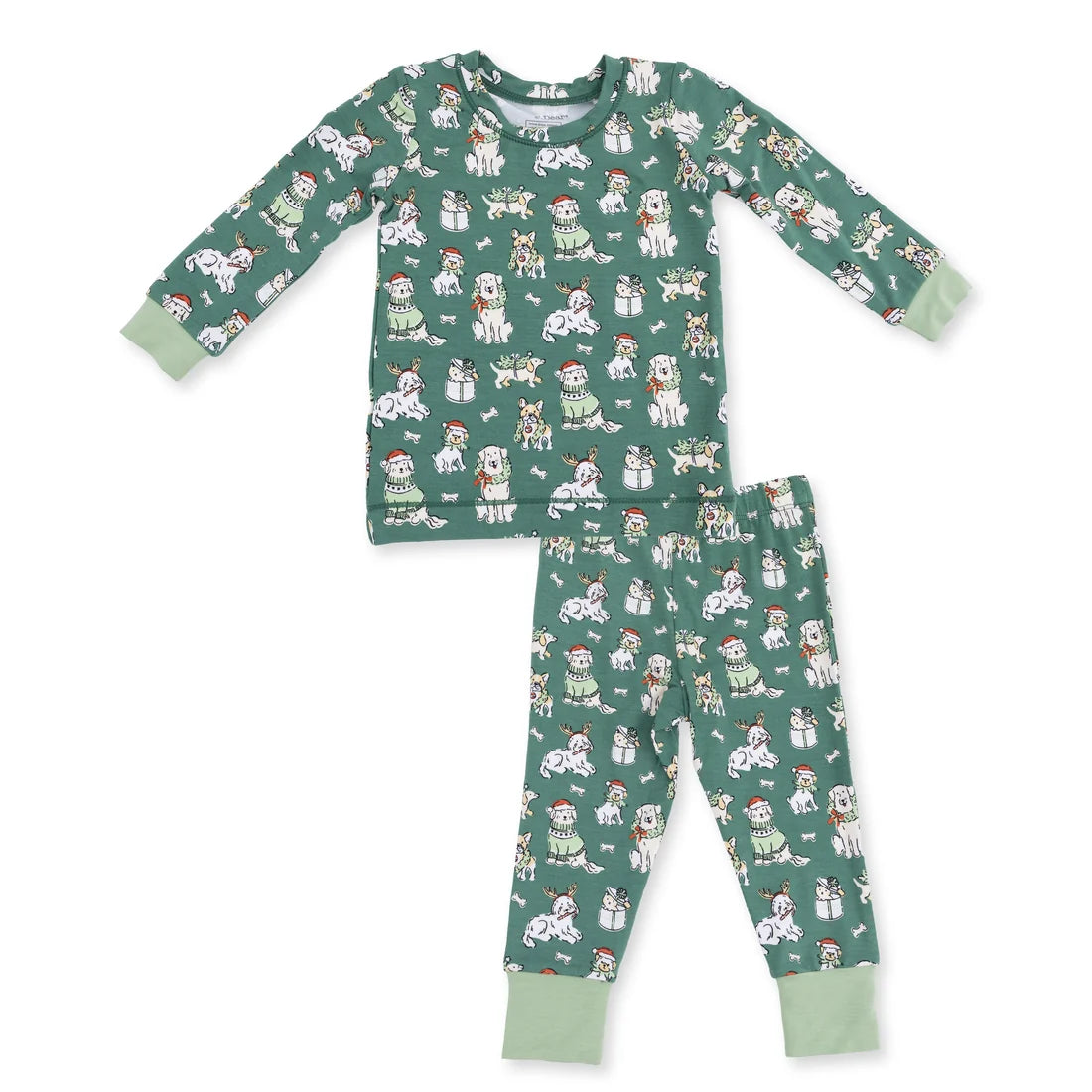 Green Christmas Dogs Loungewear Set