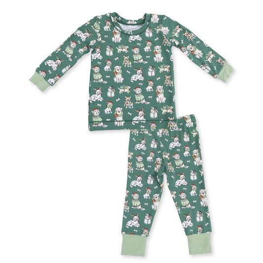 Green Christmas Dogs Loungewear Set