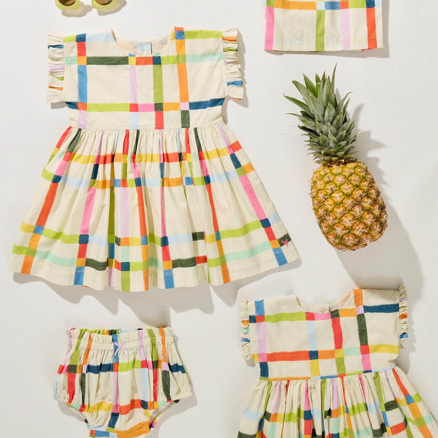 Baby Girls Adaline Dress Set- Multi Tattersall