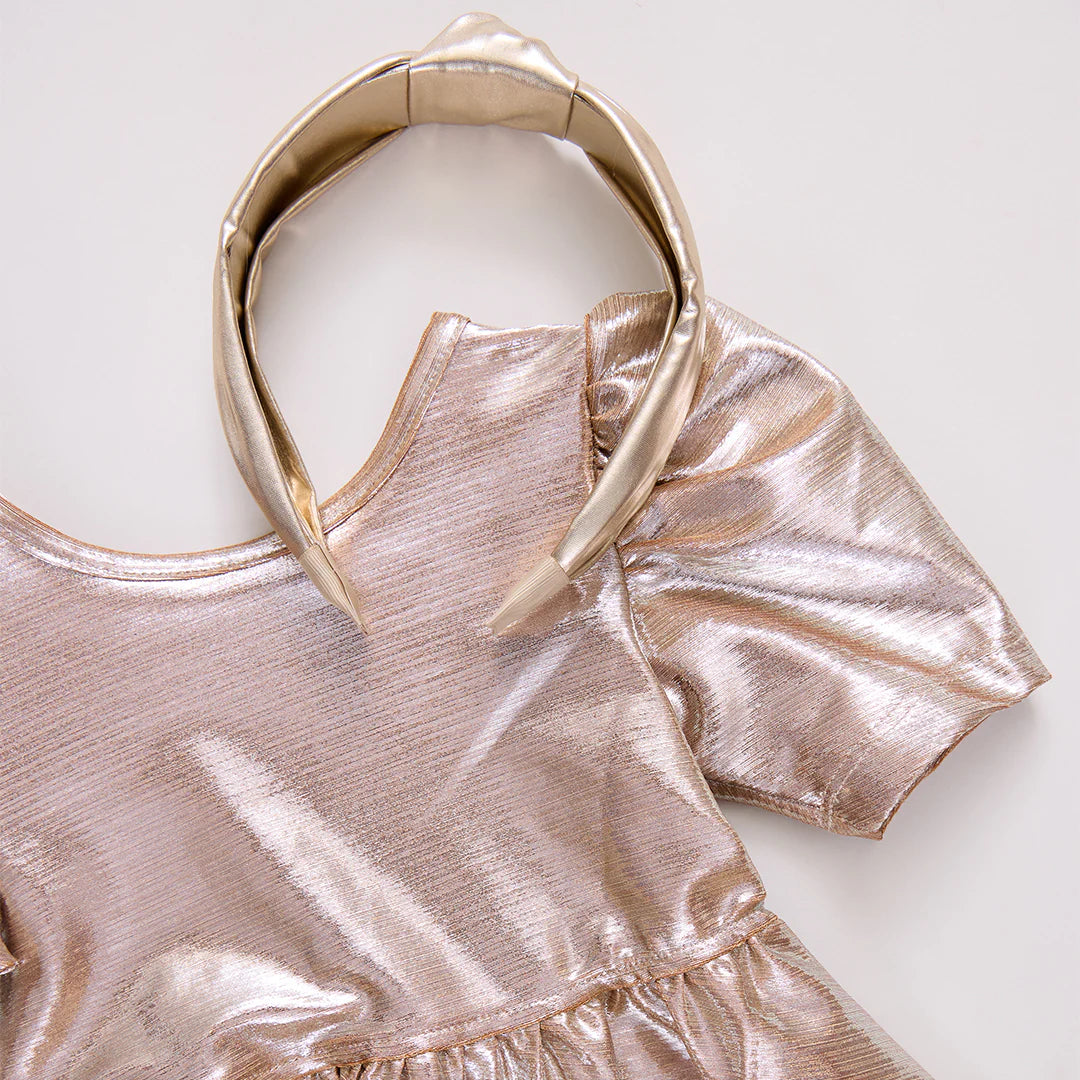 Lamé Holly Headband- Gold