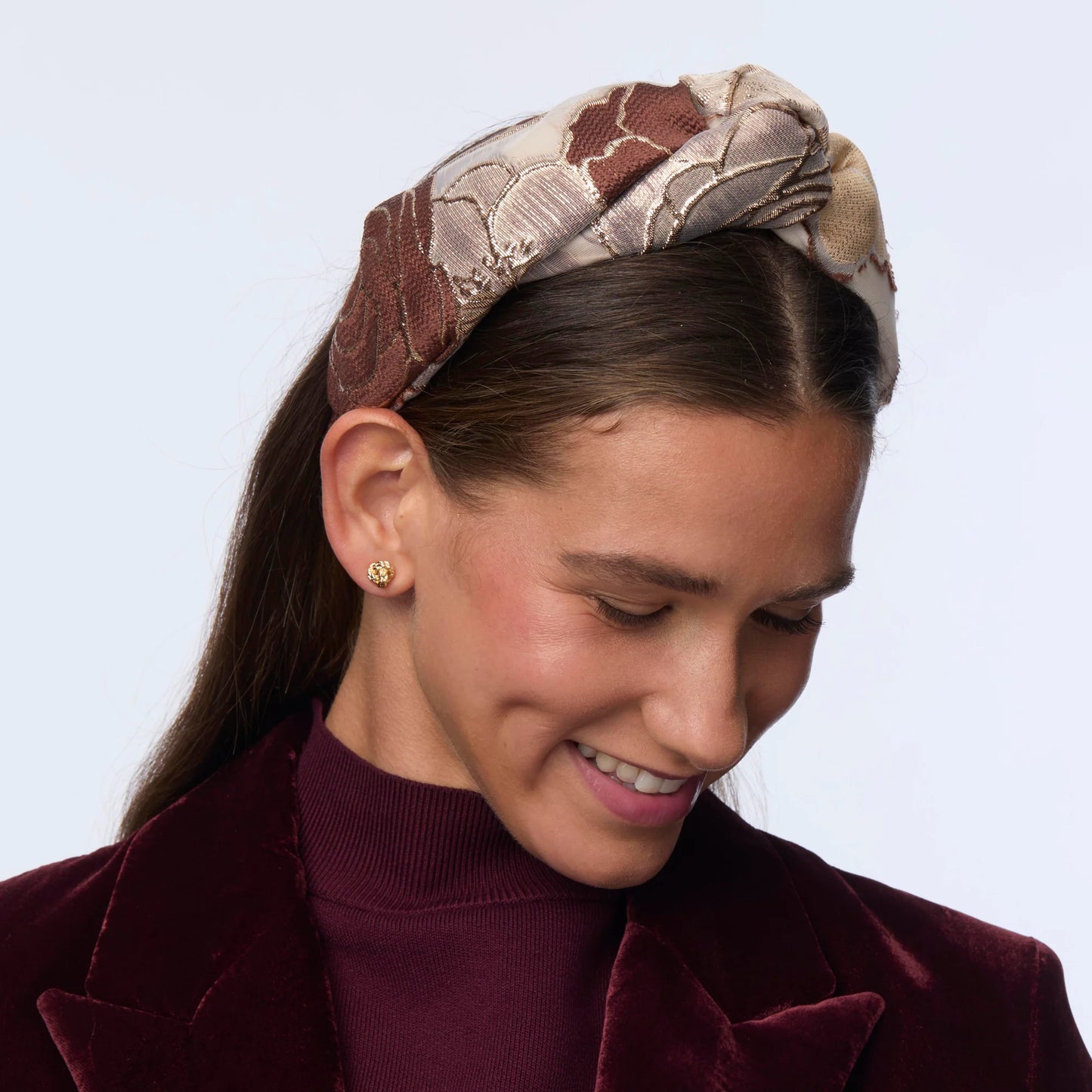 Plum Blush Greta Floral Lace Headband