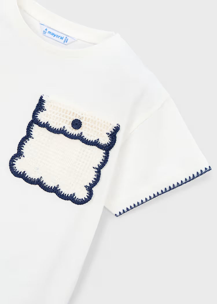 Girls Applique T-Shirt- Natural