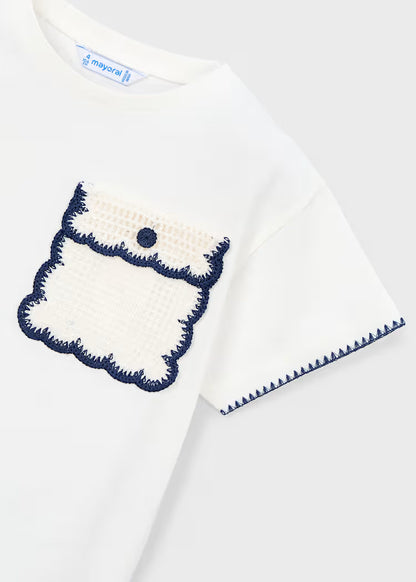 Girls Applique T-Shirt- Natural