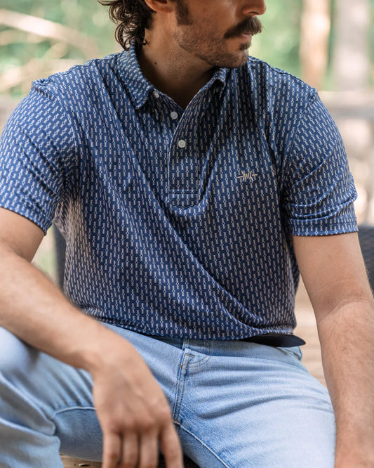 Texas Traditions Polo- Navy Serape