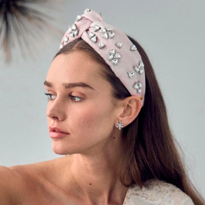 CRYSTAL PAVE WATER LILY STUD EARRINGS