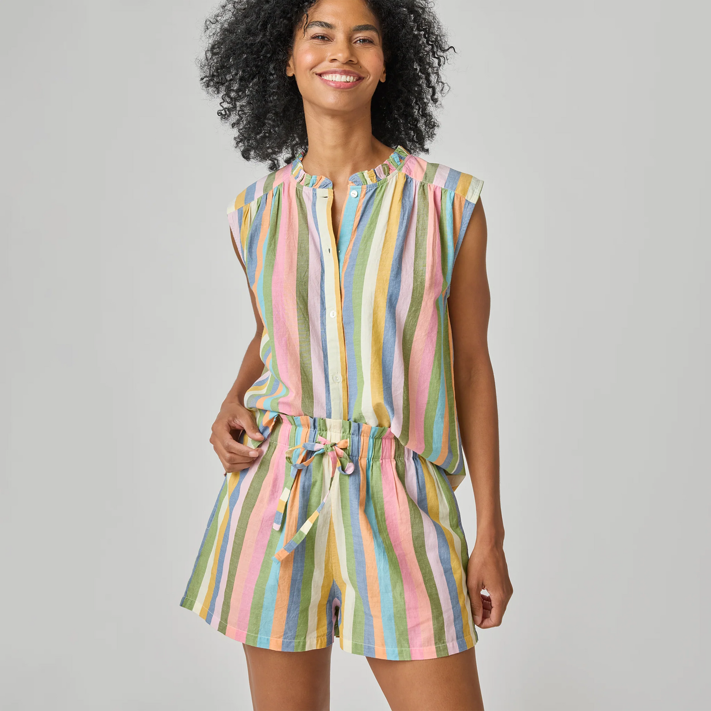 Women's Misha Top- Parade Stripe