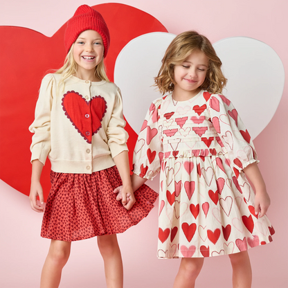 Girls Constance Sweater- Scalloped Heart