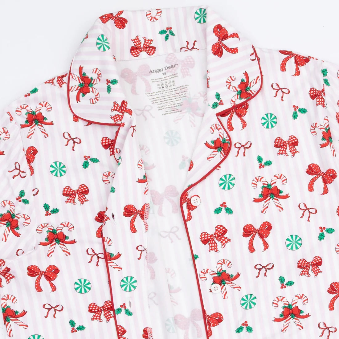 Adult PJ Set- Bows + Candy Canes
