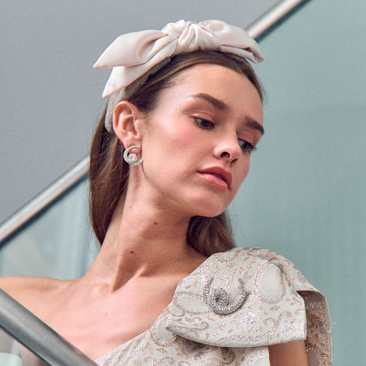 CRYSTAL LOOP-DE-LOOP PAVE EARRINGS