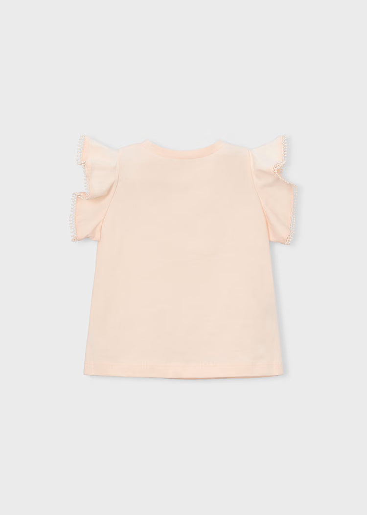Ruffle T-Shirt in Salmon