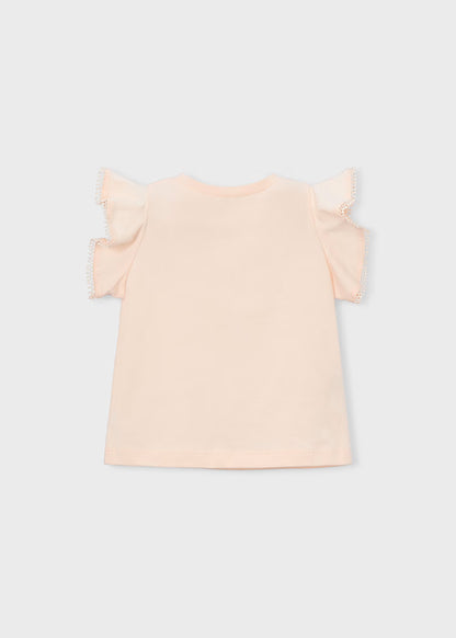 Ruffle T-Shirt in Salmon