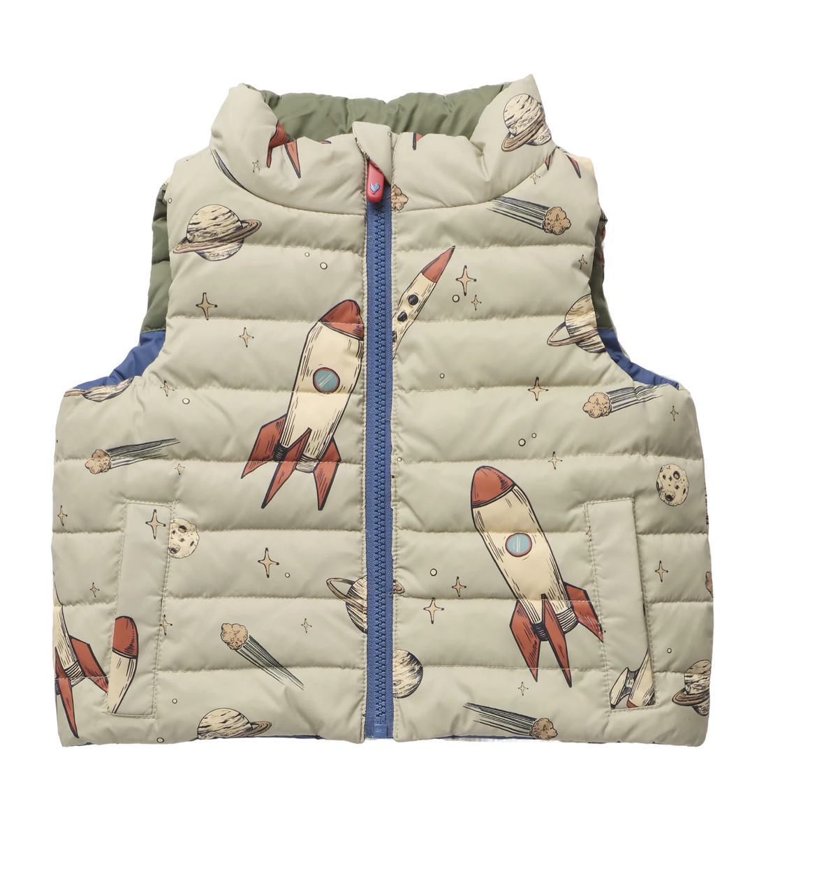 Kids Reversible Riley Vest - Space Rocket