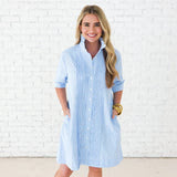 Payton Dress- Blue Stripe