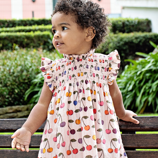 Baby Girls Stevie Dress Set- Cloud Pink Cherry