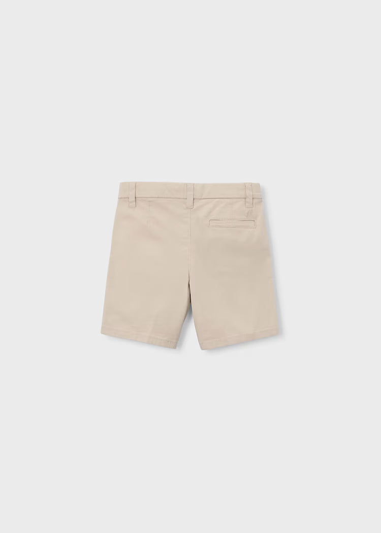 Boys Basic Twill Chino Shorts- Cashew