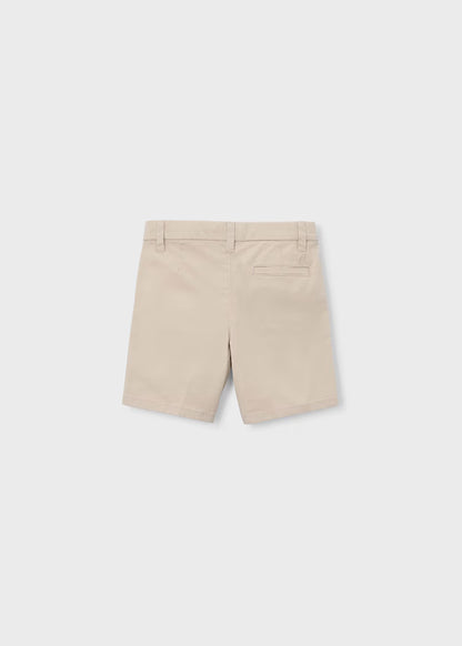 Boys Basic Twill Chino Shorts- Cashew