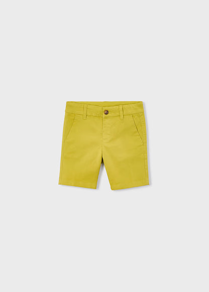 Boys Basic Twill Chino Shorts- Olive